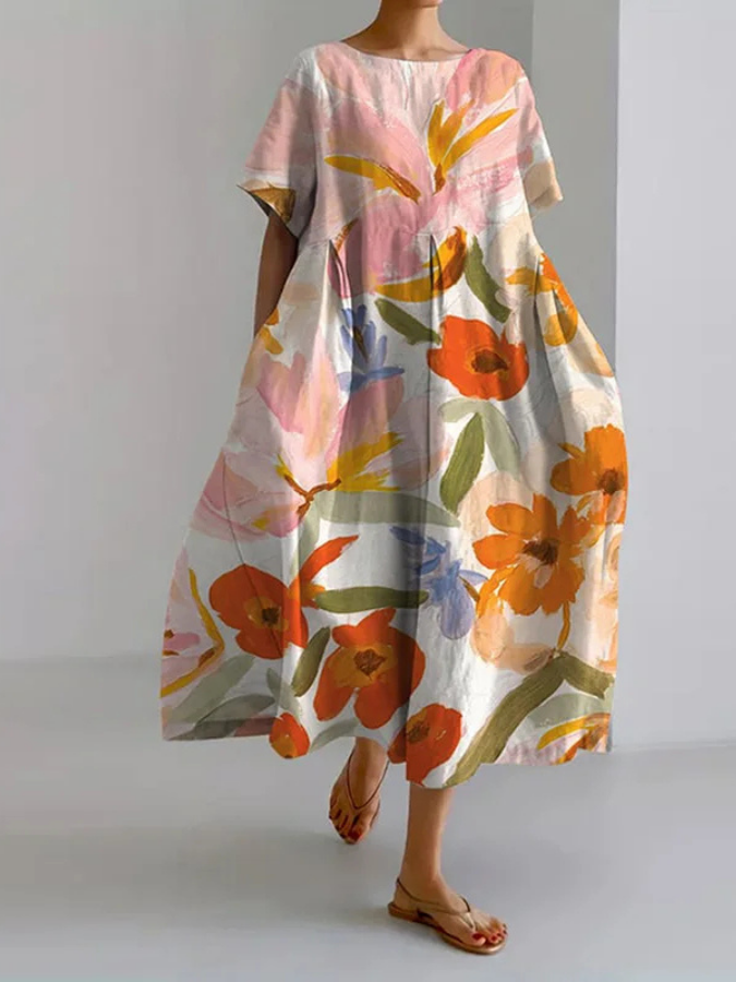 Trina | Summer Floral with Flattering Cut Dress