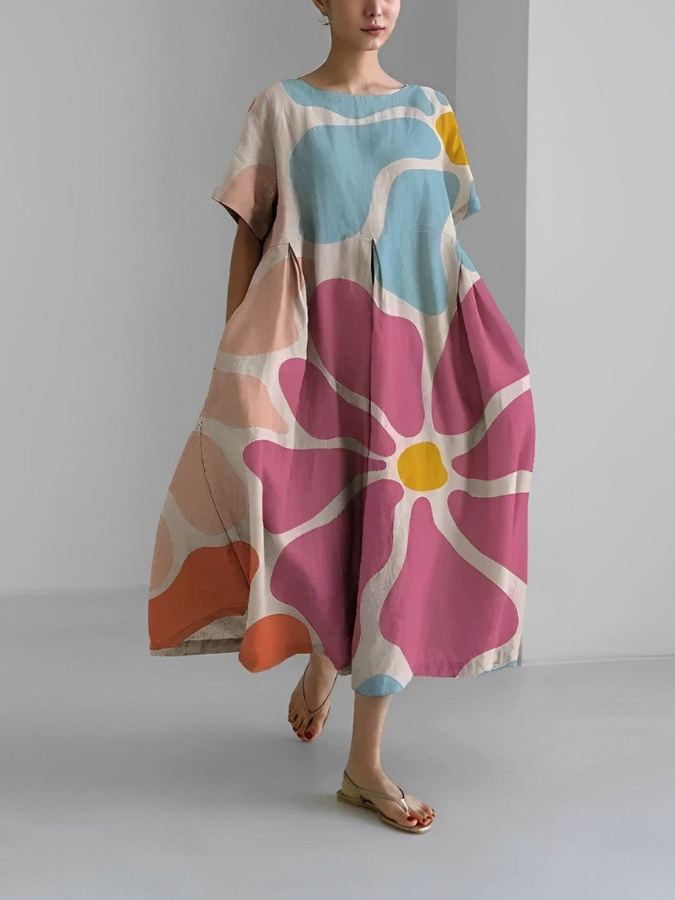 Trina | Summer Floral with Flattering Cut Dress