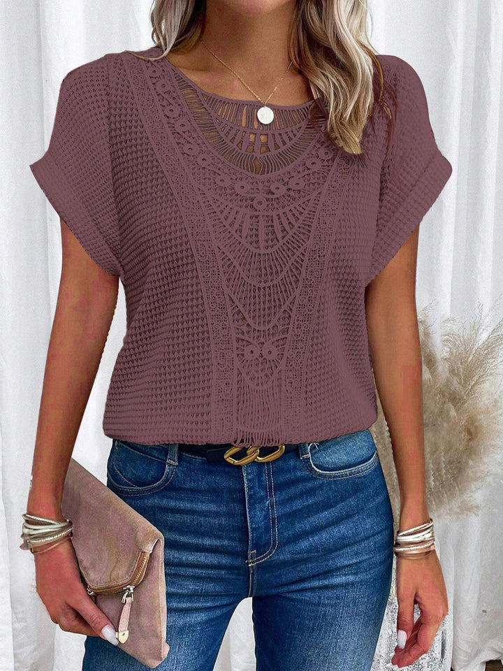 Aurora | Lace Detail Short Sleeve Top