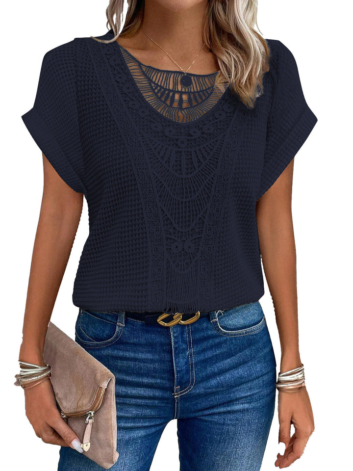Aurora | Lace Detail Short Sleeve Top