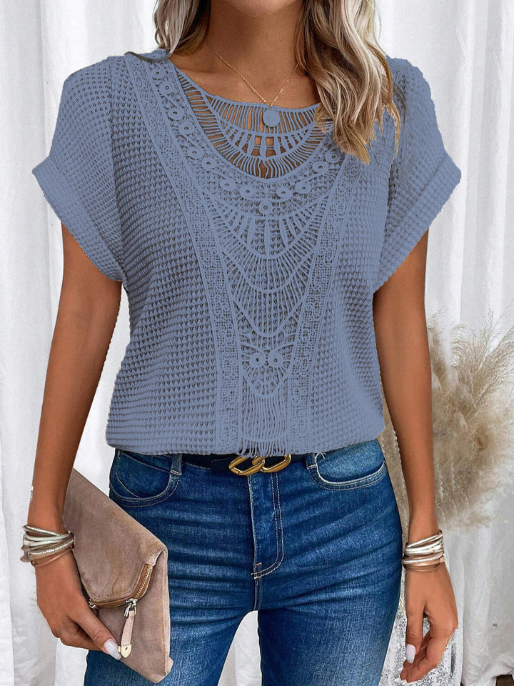 Aurora | Lace Detail Short Sleeve Top