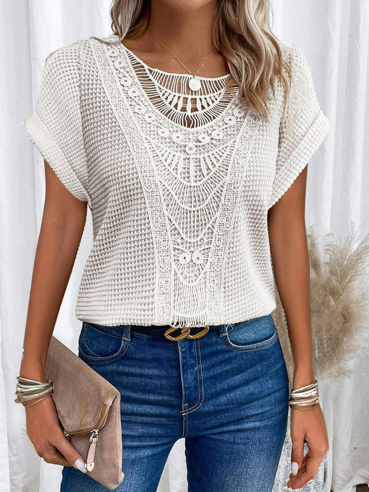 Aurora | Lace Detail Short Sleeve Top