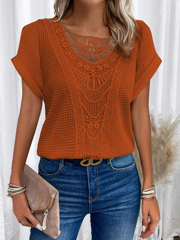 Aurora | Lace Detail Short Sleeve Top
