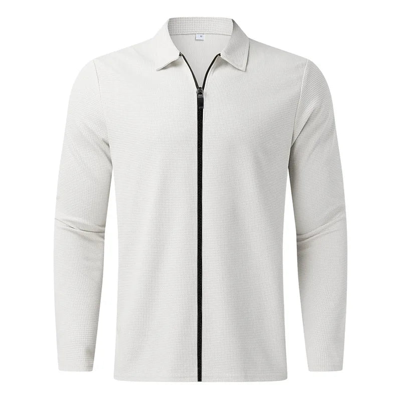 Solomon | Waffle knitted jacket with zip