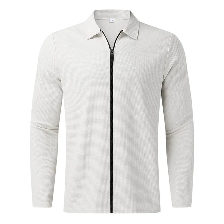 Solomon | Waffle knitted jacket with zip