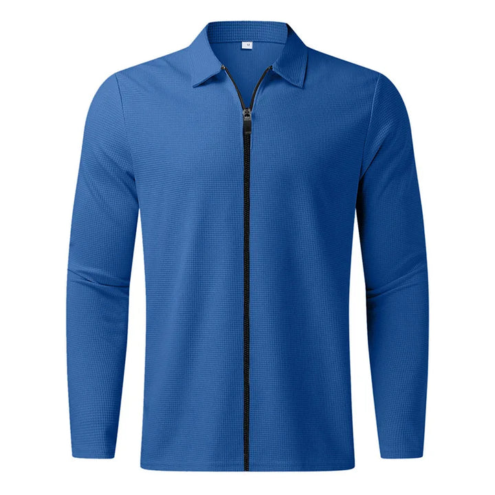 Solomon | Waffle knitted jacket with zip