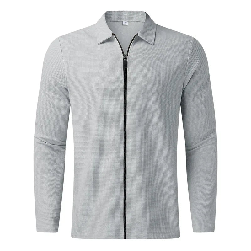 Solomon | Waffle knitted jacket with zip