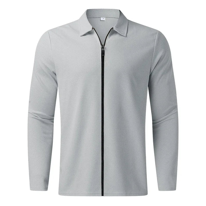 Solomon | Waffle knitted jacket with zip