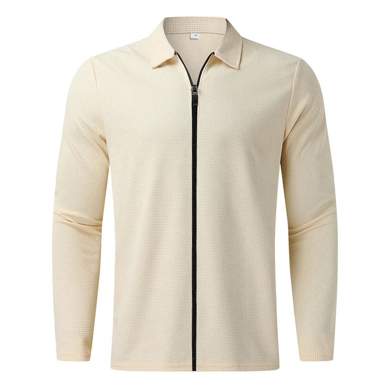 Solomon | Waffle knitted jacket with zip