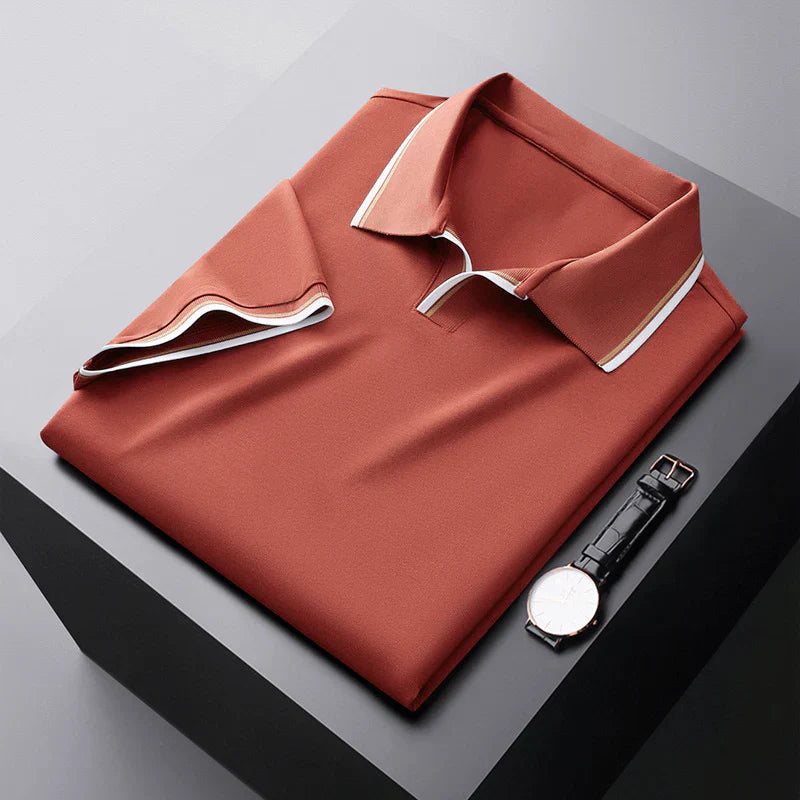 Short Sleeve Silk Polo Shirt