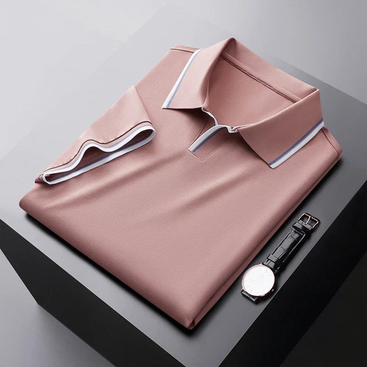 Short Sleeve Silk Polo Shirt