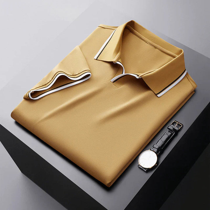 Short Sleeve Silk Polo Shirt