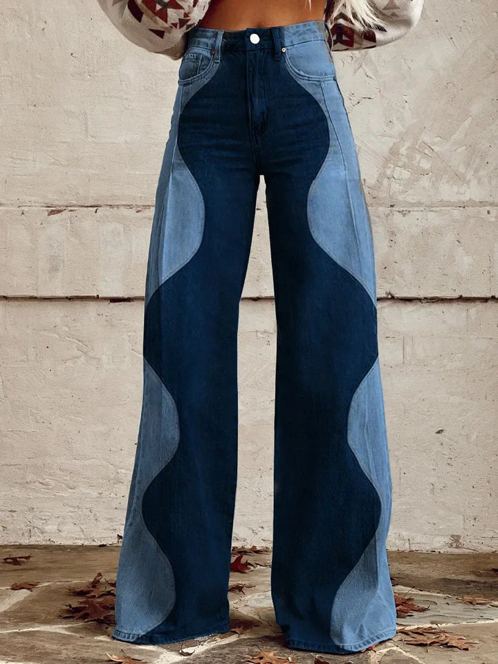 Tina | Colorblock Wide-Leg Jeans