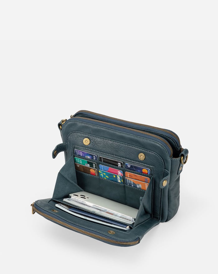 Sleek Three-Layer Crossbody Bag