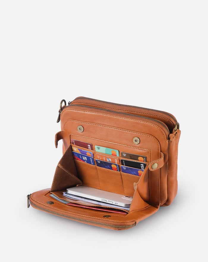 Sleek Three-Layer Crossbody Bag