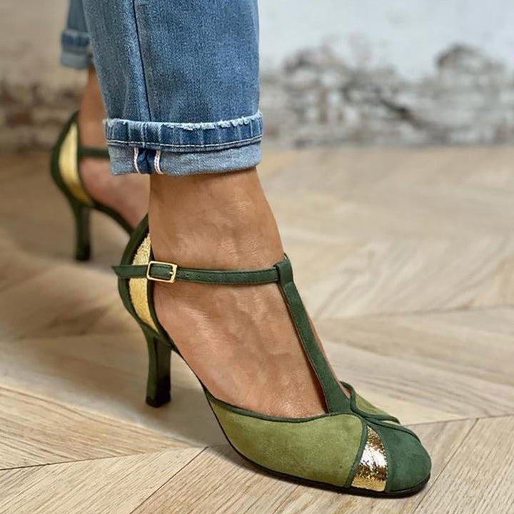 Karina | Patchwork Heels with strap