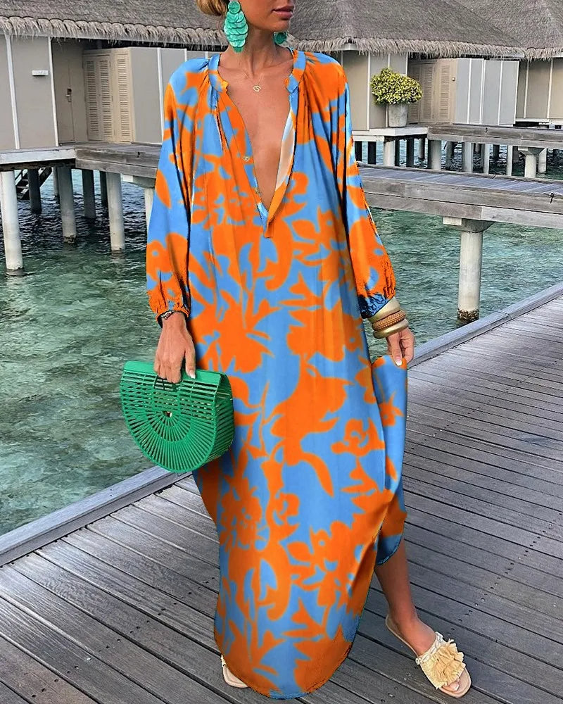 Sara | Bohemian Maxi Dress with Retro Print
