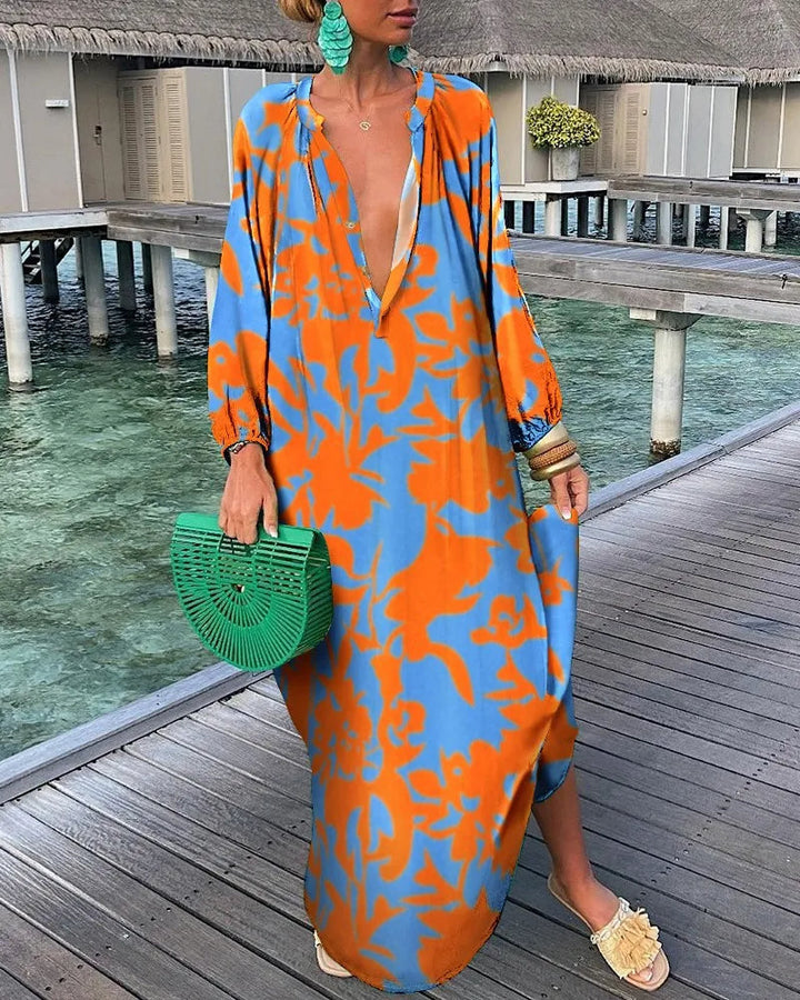 Sara | Bohemian Maxi Dress with Retro Print