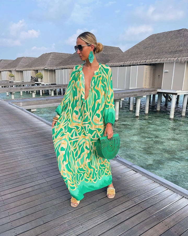 Sara | Bohemian Maxi Dress with Retro Print