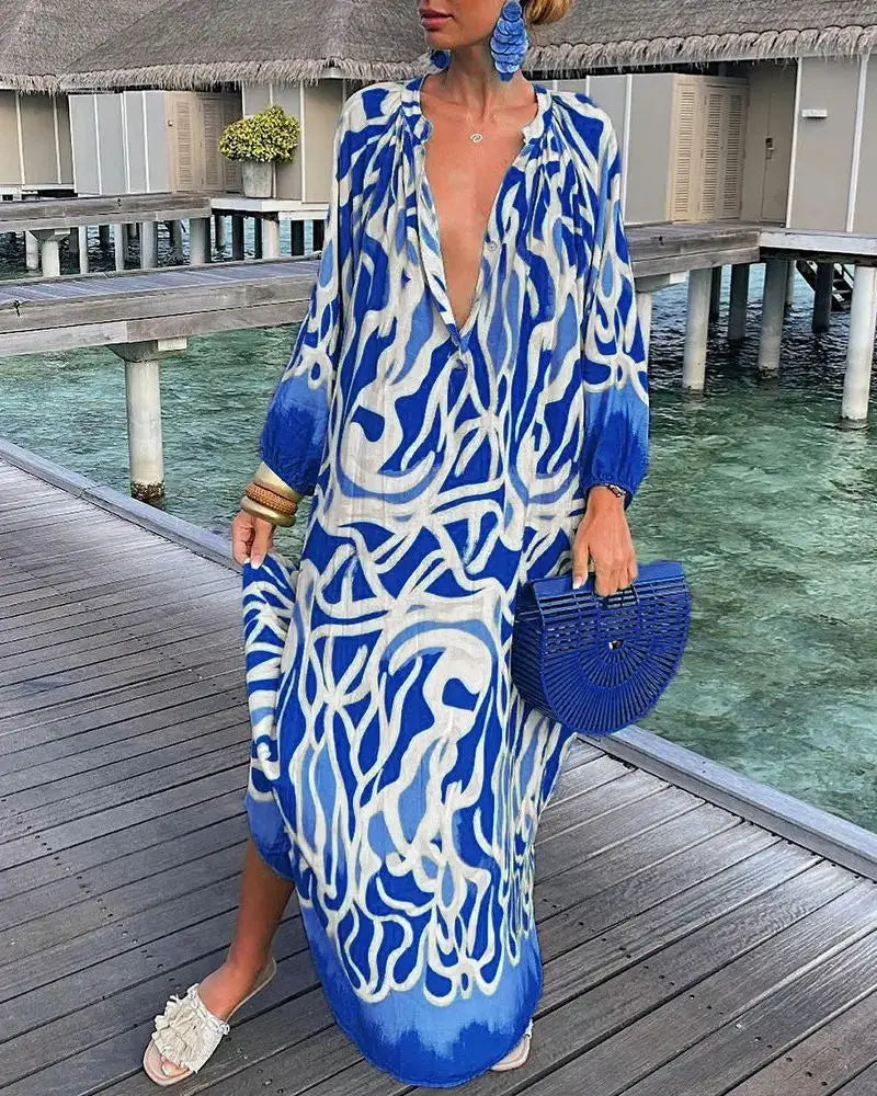 Sara | Bohemian Maxi Dress with Retro Print