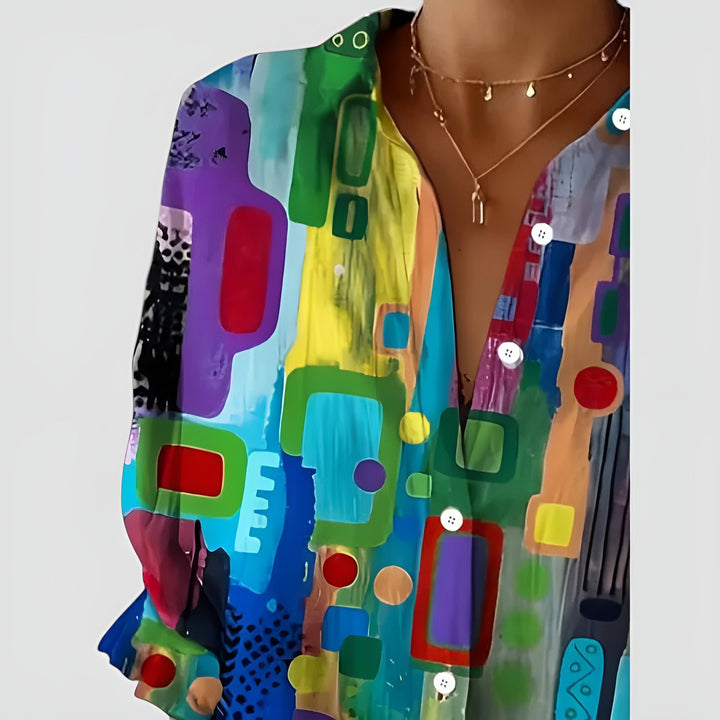 Hope | Blouse with geometric pattern