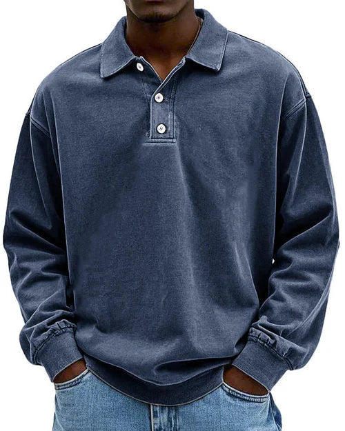 Retro Cotton Polo Sweater