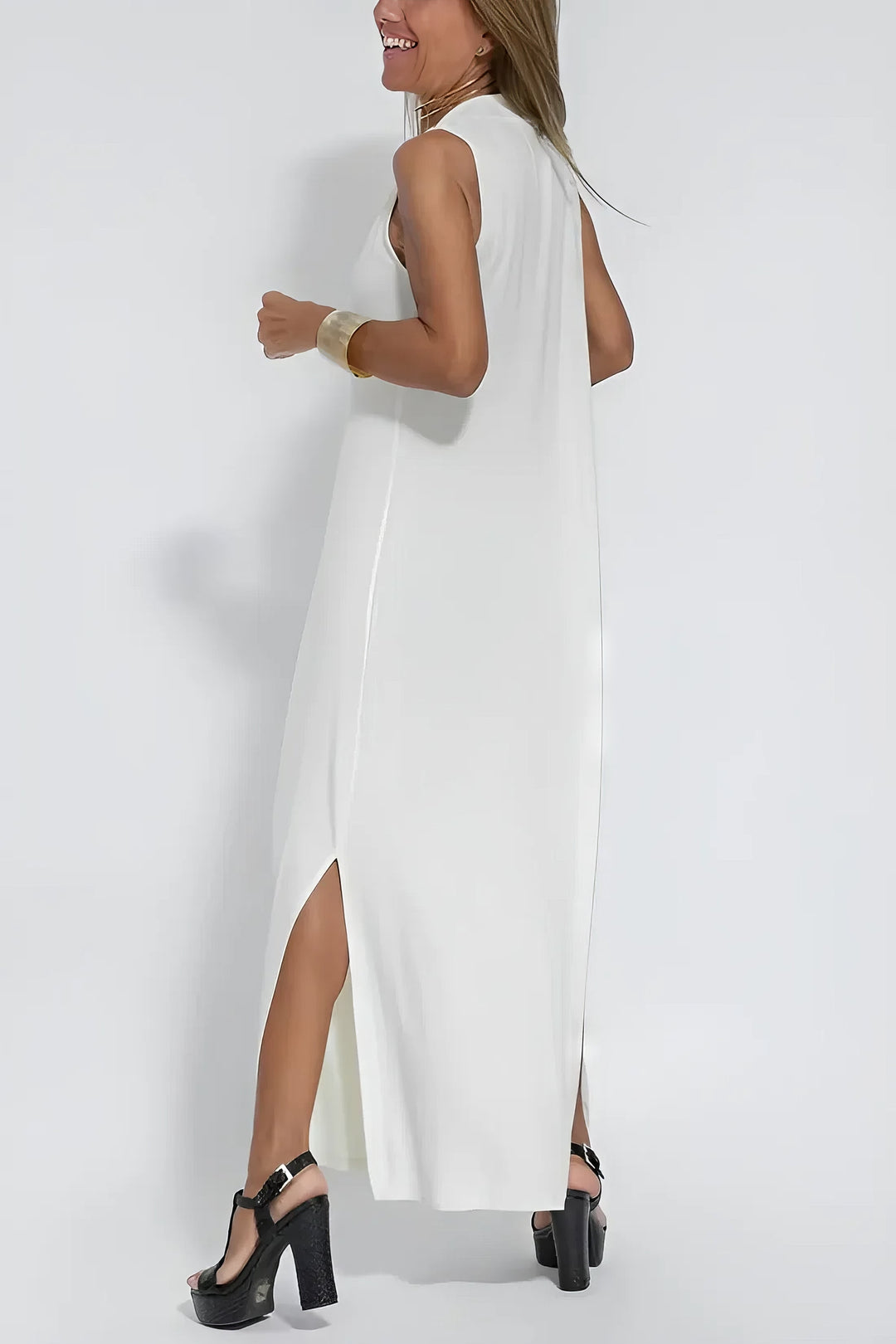 Paula | Elegant long dress with matching cardigan