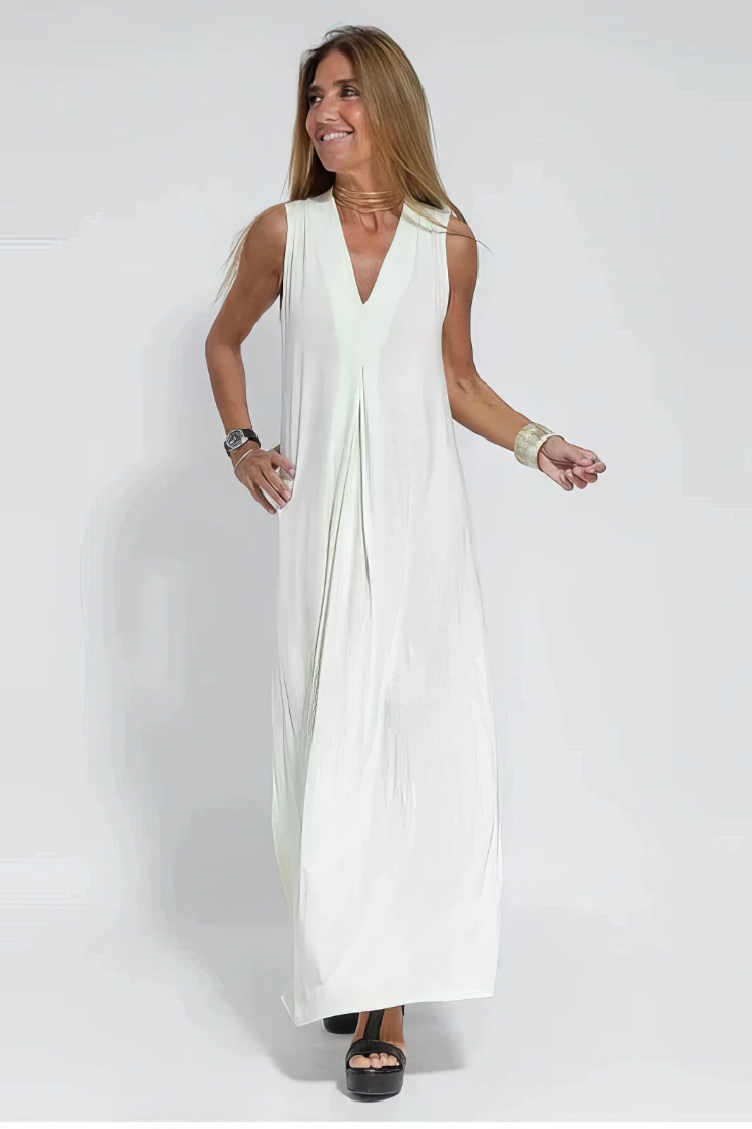 Paula | Elegant long dress with matching cardigan